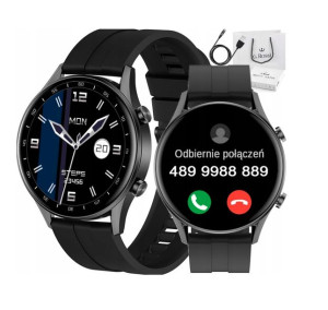 Smartwatch Męski G. Rossi Sw019-2 Black/Black (Sg014B) Prowadzenie Rozmów