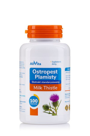 Ostropest Plamisty Sylimaryna 100 kap Milk Thistle wątroba ekstrakt