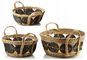Kosz Pleciony Zestaw 3 KOSZY 30x15 27x13 21x9cm WB