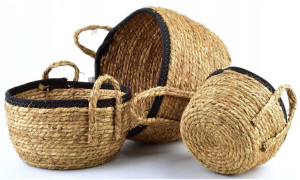 Kosz Pleciony Zestaw 3 KOSZY 33x22 27x17 22x15cm