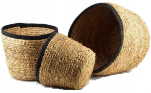 Kosz Pleciony Zestaw 3 KOSZY 33x27 27x24 25x21cm