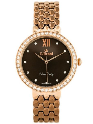 Zegarek G. Rossi - 11775B (Zg769F) Rose Gold/Brown + Box