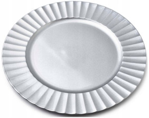 Talerz Srebrny Podtalerz Dekoracyjny 33cm BLANCHE