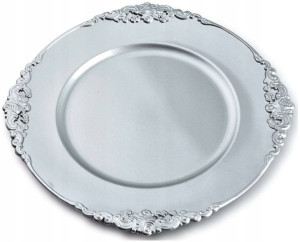 Talerz Srebrny Podtalerz Dekoracyjny 33cm BLANCHE