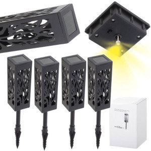Lampy Lampiony Solarne Stojące Dekoracyjne 4 Sztuki