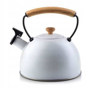 Czajnik z Gwizdkiem 2,5L VINTAGE WOOD WHITE