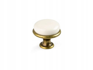 Gałka Meblowa Porcelana Gładka Stare Złoto Gm-390