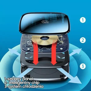 USAMS Ładowarka indukcyjna US-CD154 15W Zinc Alloy Ultra thin Fast charger