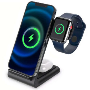 Ładowarka indukcyjna QI 15W 3w1 Wireless Charger do telefonu słuchawek