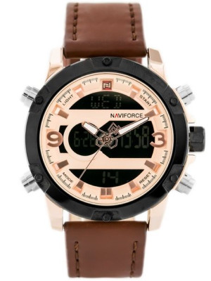 Zegarek Męski Naviforce - Nf9097 (Zn043E) - Brown/Rosegold