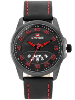 Zegarek Męski Naviforce - Nf9124 (Zn055E) + Box - Black/Red