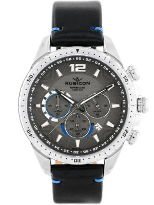 Zegarek Męski Rubicon Rncd98 - Chronograf (Zr095C) Black/Silver