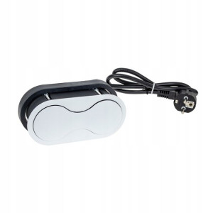 Gniazdo wpuszczane chowane w blat USB białe