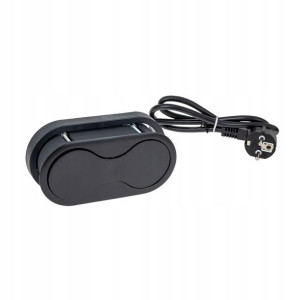 Gniazdo wpuszczane chowane w blat USB czarne