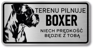 Tabliczka ostrzegawcza - Uwaga pies BOXER