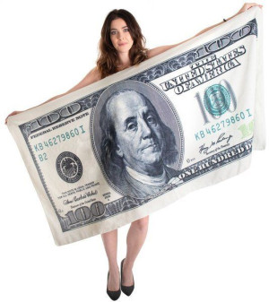 RĘCZNIK KĄPIELOWY 100 Dolarów 160x80cm Mikrofibra