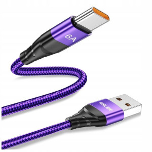 Kabel USB C szybkie ładowanie 1m 6A 66W QC 3.0