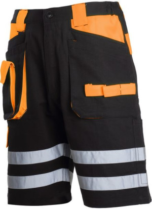 Spodenki krótkie czarno-pomarańczowe z odblaskami rozmiar 2XL, LAHTI