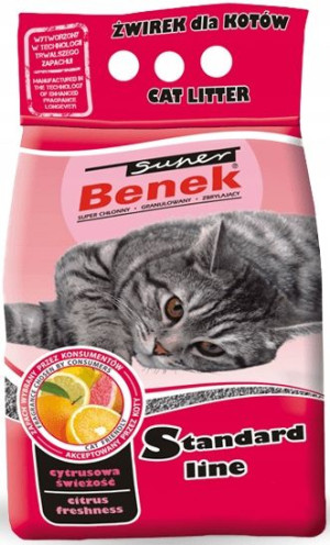 Super Benek Standard Cytrusowa Świeżość Żwirek 5L