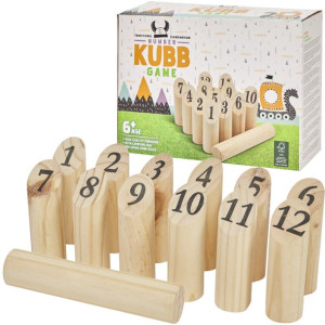 Gra Kubb numeryczny Skandynawskie Kręgle z drewna