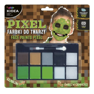 Farby do twarzy 8 kolorów z akcesoriami Pixel