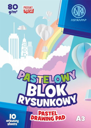 Blok kolorowy barwiony w masie ASTRAPAP PASTEL A3 80g 10ark. 106022002 p10