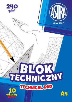 Blok techniczny A4 240g p10 ASTRA cena za 1 szt