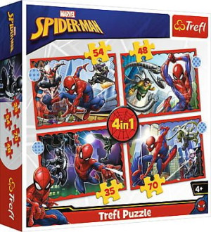 Puzzle 4w1 Bohaterski Spider-Man Disney Marvel Spiderman 34384 Trefl p8