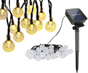 Lampki Ogrodowe Girlanda Solarna Kulki Żarówki Led