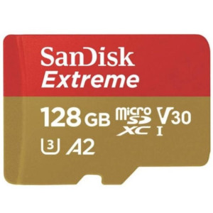 Sandisk microSDXC 128 GB Extreme Sport 190MB/s A2 C10 V30 UHS-I U3 +adapter