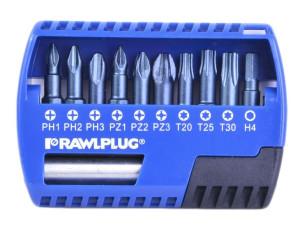 Rawlplug Komplet Bitów Pz Ph Torx Hex 25mm 11elem.