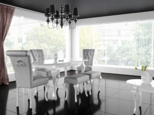 Komplet stołu FENSI 200/250x100x76 cm + 6 krzeseł