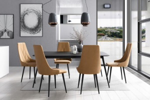 ZESTAW INEZ Stół Fornir 160/210x90 + 4 Krzesła S91