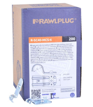 Rawlplug Pojedynczy Uchwyt Kablowy Sc40 6mm