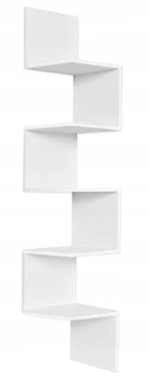 Półka Ścienna Zig Zag Biała LOFT MDF 130 cm