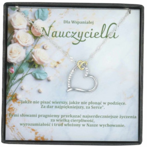 Srebrny łańcuszek Dedykacja dla Nauczycielki 925