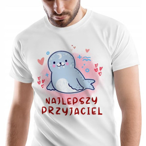 T-Shirt Męski Foczki Koszulka L Prezent