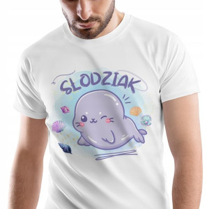 T-Shirt Męski Foczki Koszulka M Prezent