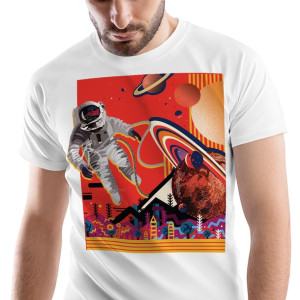 T-Shirt Męski Galaxy Astro Koszulka S Prezent