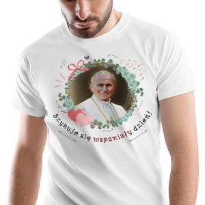 T-Shirt Męski Jan Paweł Koszulka L Prezent