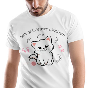 T-Shirt Męski Kotki Kotek Koszulka XL Prezent
