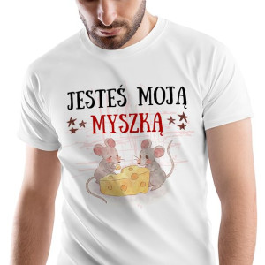 T-Shirt Męski Myszki Myszka Koszulka L Prezent