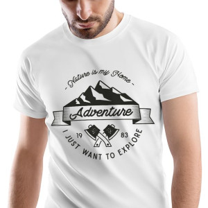 T-Shirt Męski Outdoor living Kemping Wakacje