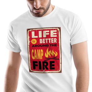 T-Shirt Męski Outdoor living Kemping Wakacje