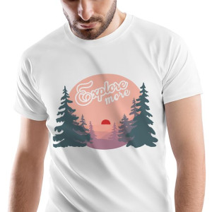 T-Shirt Męski Outdoor living Kemping Wakacje