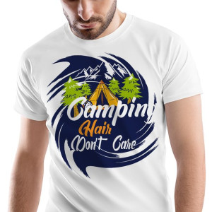 T-Shirt Męski Outdoor living Kemping Wakacje