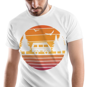 T-Shirt Męski Outdoor living Kemping Wakacje