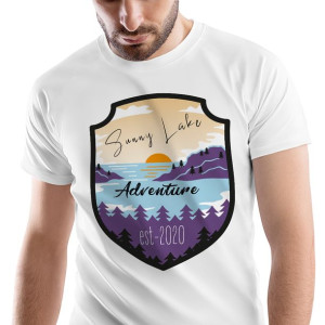 T-Shirt Męski Outdoor living Kemping Wakacje