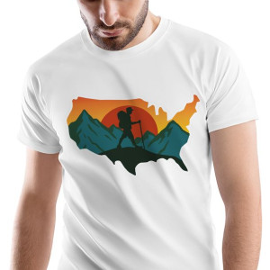 T-Shirt Męski Outdoor living Kemping Wakacje