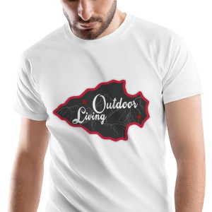 T-Shirt Męski Outdoor living Kemping Wakacje